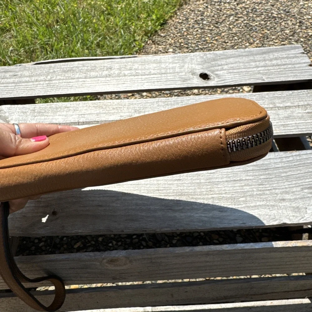 Aimee Kestenberg Women's‎ DHENA Zip Around Brown Leather Wallet Wristlet